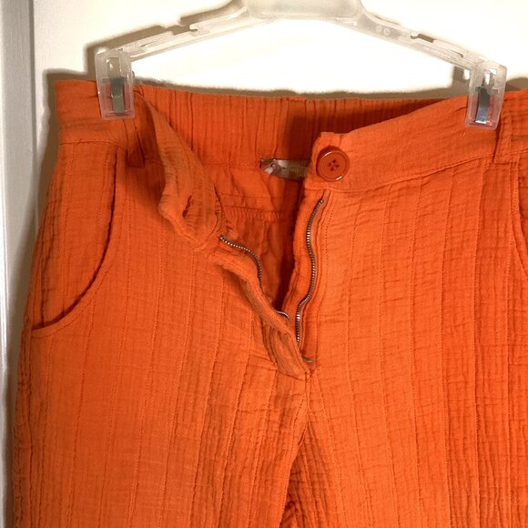 Sunny Studio Paris Women's Orange Pants Made in Italy Colorful Boho Quilted - Picture 3 of 11